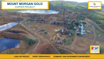 MOUNT MORGAN GOLD  MOUNT MORGAN GOLD - COPPER PROJECT  COPPER PROJECT  LONG LIFE PROJECT I  SHORT