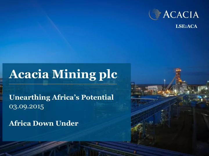 acacia mining plc