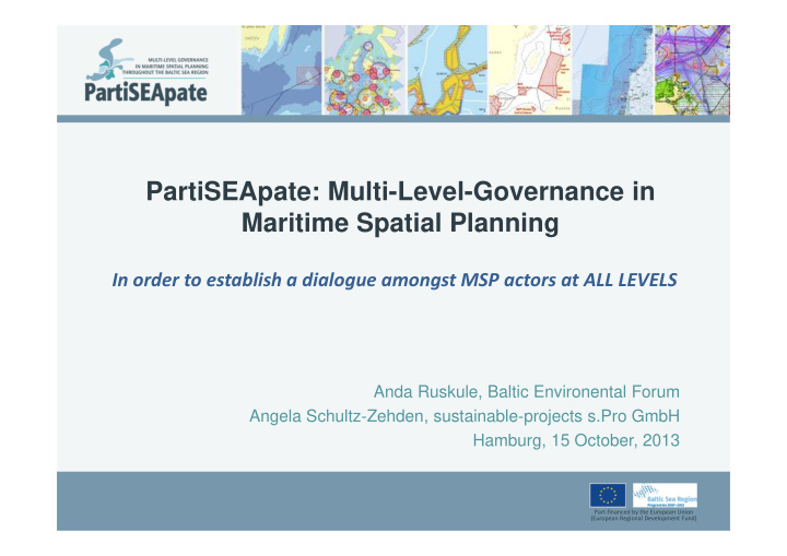 partiseapate multi level governance in maritime spatial