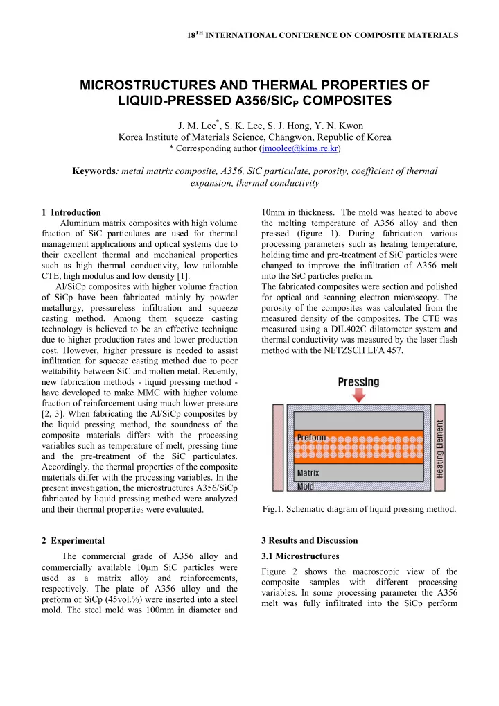 microstructures and thermal properties of liquid pressed