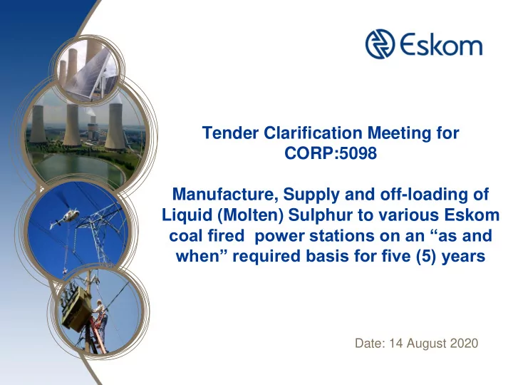 tender clarification meeting for