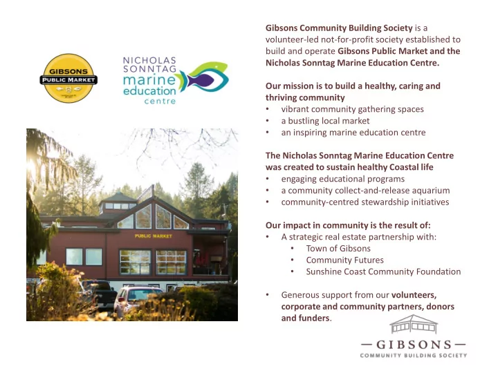 our mission is to build a healthy caring and