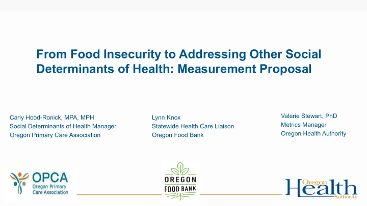 from food insecurity to addressing other social