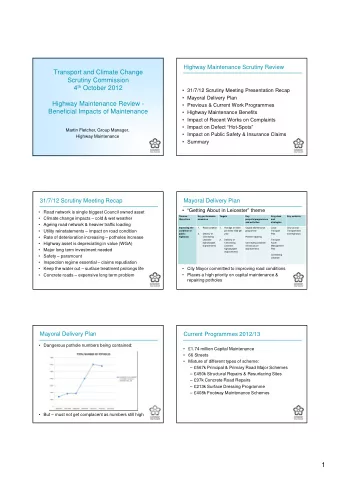 1  Current Programmes 2012/13  Previous Programme 2010/11/12   1.18 million Revenue Growth