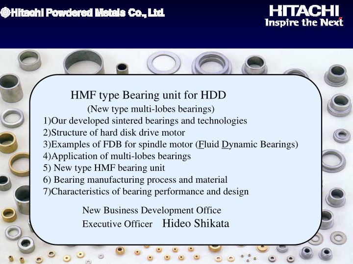 hmf type bearing unit for hdd
