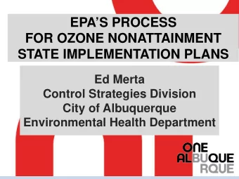 EPAS PROCESS  FOR OZONE NONATTAINMENT  STATE IMPLEMENTATION PLANS  Ed Merta  Control Strategies