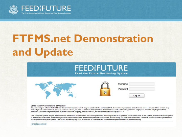 ftfms net demonstration and update ftfms launch in fy11