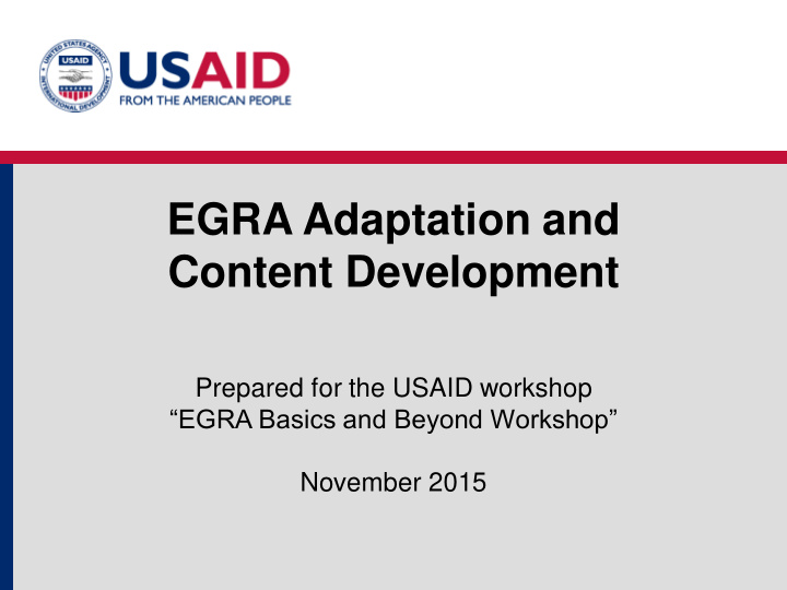 egra adaptation and content development
