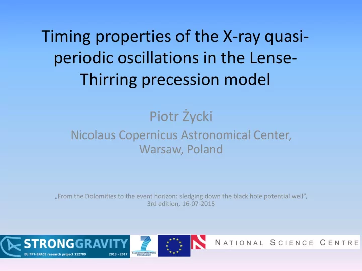 periodic oscillations in the lense