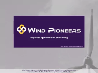 Improved Approaches to Site Finding Jerry Randall  jerry@wind-pioneers.com  Wind Pioneers