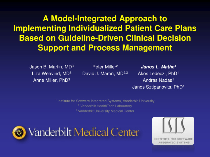 a model integrated approach to