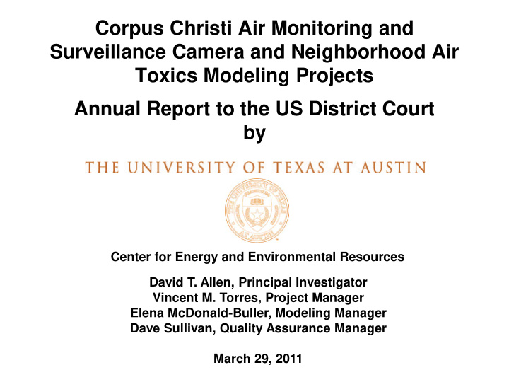 corpus christi air monitoring and surveillance camera and