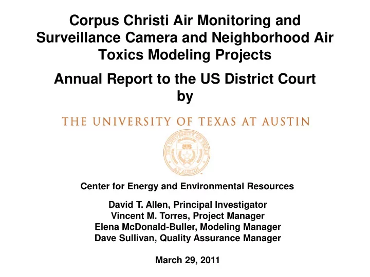 corpus christi air monitoring and surveillance camera and