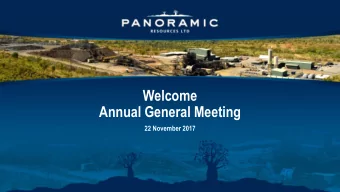 Welcome  Annual General Meeting  22 November 2017  2017 Annual General Meeting  Managing