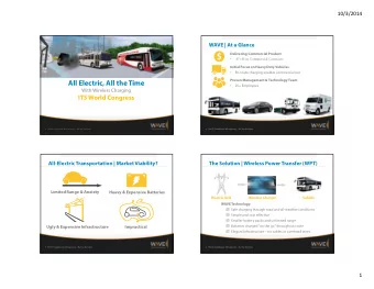 All Electric, All the Time    25+ Employees  With Wireless Charging  ITS World Congress  1 WAVE