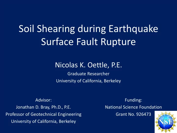 soil shearing during earthquake surface fault rupture