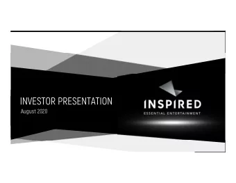 INVESTOR PRESENTATION  August 2020  2  measures. EBITDA is defined as earnings before interest