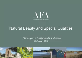 Natural Beauty and Special Qualities  Planning in a Designated Landscape  25 January 2019  AONB