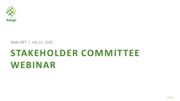 stakeholder committee webinar