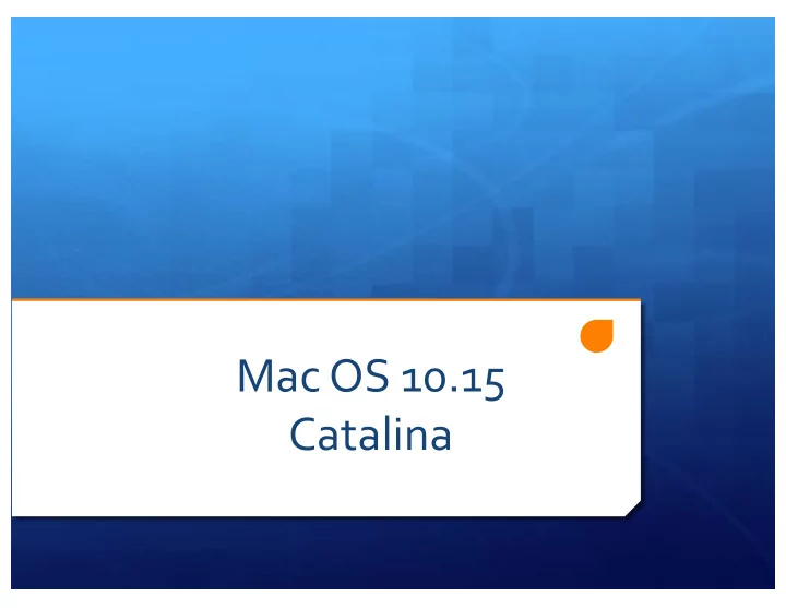 mac os 10 15 catalina introduction