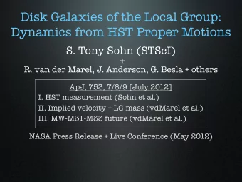 Disk Galaxies of the Local Group:  Dynamics from HST Proper Motions  S. Tony Sohn (STScI)  +  R.