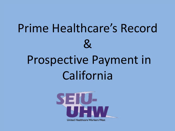 prime healthcare s record amp
