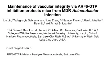 Maintenance of vascular integrity via ARF6-GTP inhibition protects mice from MDR Acinetobacter