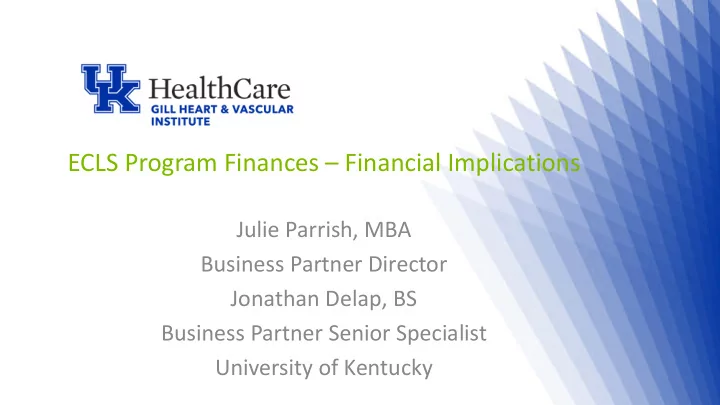 ecls program finances financial implications