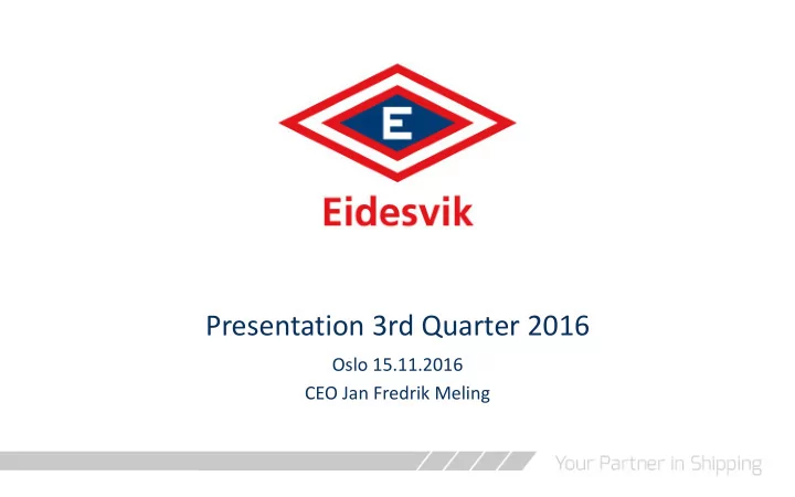 presentation 3rd quarter 2016
