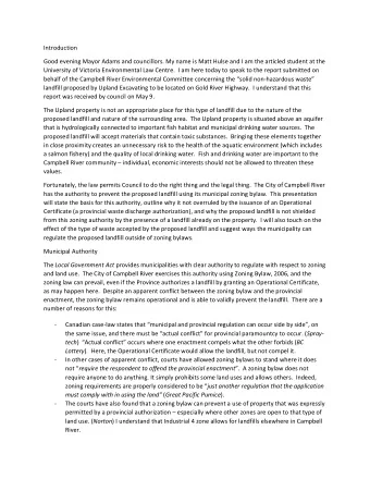 Introduction Good evening Mayor Adams and councillors. My name is Matt Hulse and I am the articled