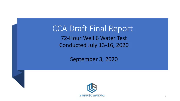 cca draft final report