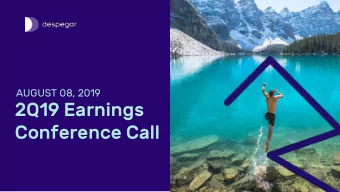 2Q19 Earnings  Conference Call  1  Disclaimer  This presentation includes forward-looking