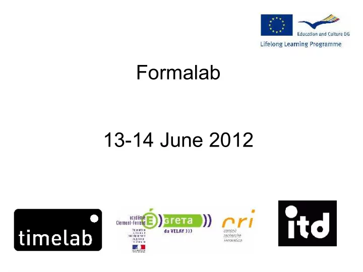 formalab 13 14 june 2012
