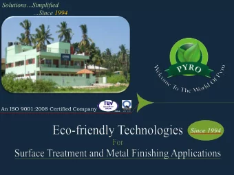 SolutionsSimplified Since 1994  An ISO 9001:2008 Certified Company Water Scale Remover