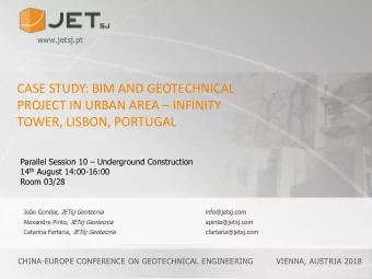CASE STUDY: BIM AND GEOTECHNICAL PROJECT IN URBAN AREA  INFINITY  TOWER, LISBON, PORTUGAL