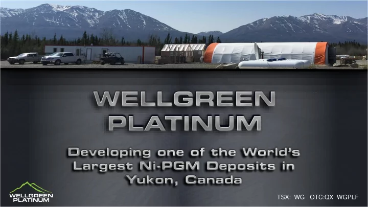 tsx wg otc qx wgplf cautionary statement