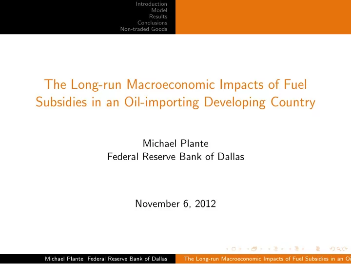 the long run macroeconomic impacts of fuel subsidies in