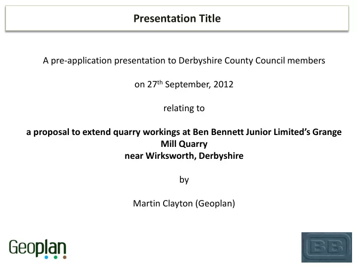 presentation title