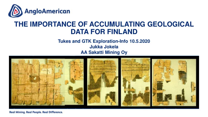the importance of accumulating geological data for finland