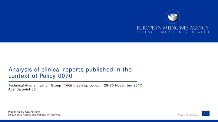 analysis of clinical reports published in the context of