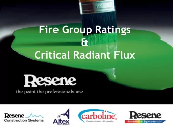 Fire Group Ratings  &amp;  Critical Radiant Flux  Fire Group Ratings for Interior wall &amp;