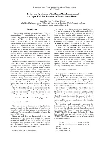Review and Application of the Recent Modeling Approach  for Liquid Fuel Fire Scenarios in Nuclear