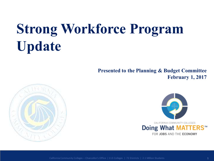 strong workforce program update