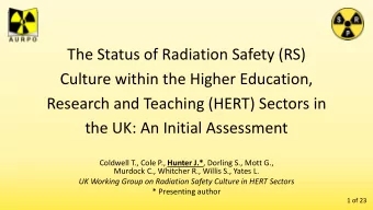 Research and Teaching (HERT) Sectors in  the UK: An Initial Assessment Coldwell T., Cole P., Hunter