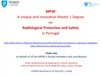 on  Radiological Protection and Safety  in Portugal