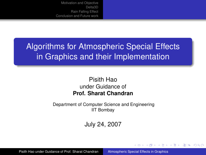algorithms for atmospheric special effects in graphics