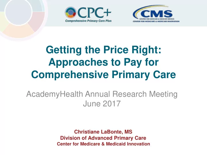 getting the price right