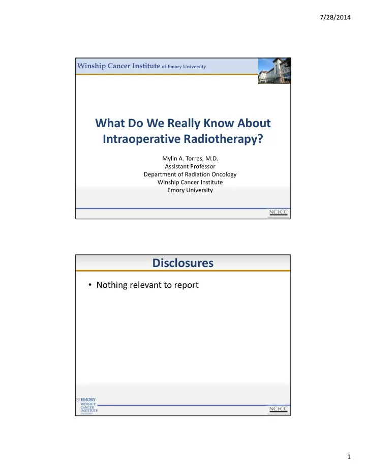 what do we really know about intraoperative radiotherapy
