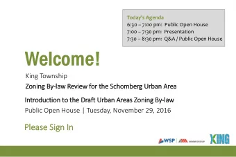 Please Sign In  In  King Township  Schomberg Urban Area Zoning By-law Review  What is the Purpose