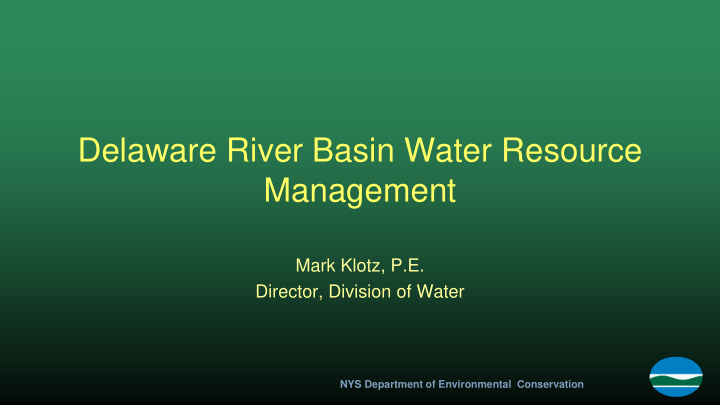 delaware river basin water resource management